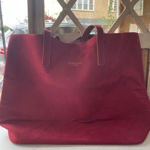 Marciano Red Suede Tote